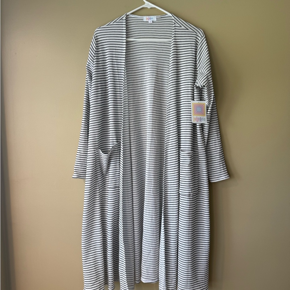 LuLaRoe Striped Cardigan - Black and White